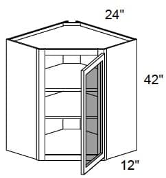 California - Wall Diagonal Cabinets W/ Clear Glass Doors No Mullions