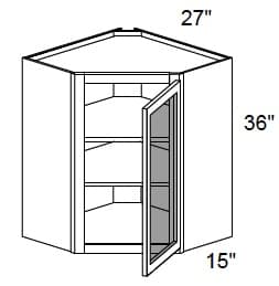California - Wall Diagonal Cabinets W/ Clear Glass Doors No Mullions