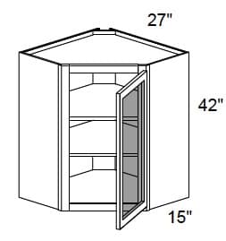 California - Wall Diagonal Cabinets W/ Clear Glass Doors No Mullions