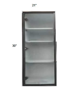 Alvic - Single Metal Glass Door W/ Frosted Glass