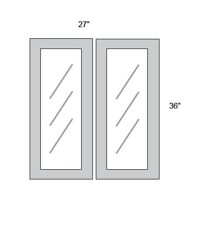 JAR Transitional - No Mullion Style Textured Glass Butt Doors