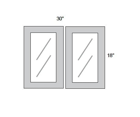 JAR Transitional - No Mullion Style Textured Glass Butt Doors