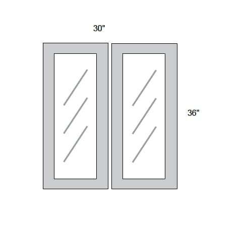 JAR Transitional - No Mullion Style Textured Glass Butt Doors
