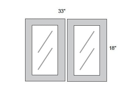 JAR Transitional - No Mullion Style Textured Glass Butt Doors