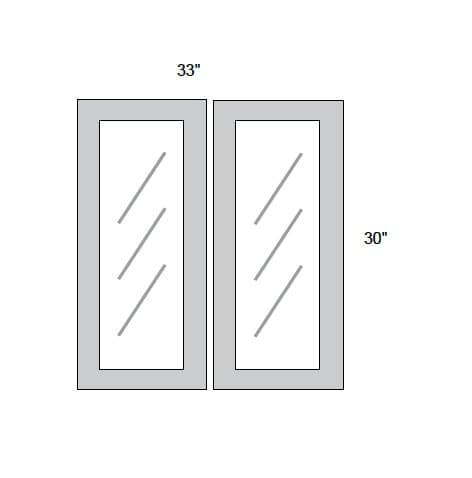 JAR Transitional - No Mullion Style Textured Glass Butt Doors