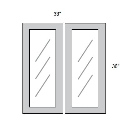 JAR Transitional - No Mullion Style Textured Glass Butt Doors