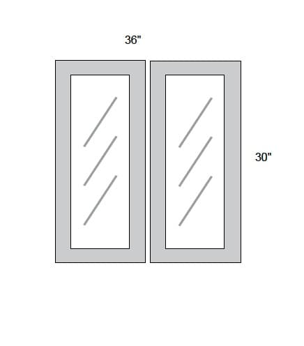 JAR Transitional - No Mullion Style Textured Glass Butt Doors