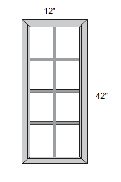 JAR Raised - Mullion Style Glass Single Door
