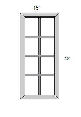 JAR Raised - Mullion Style Glass Single Door