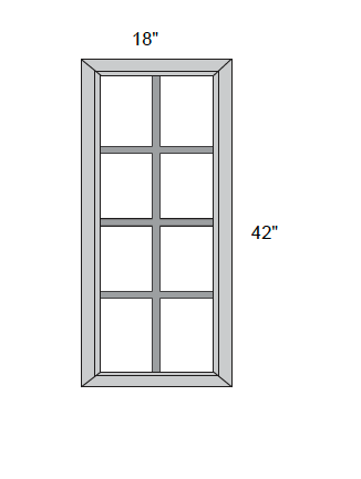 JAR Raised - Mullion Style Glass Single Door