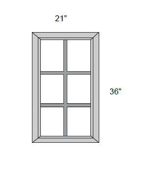 JAR Raised - Mullion Style Glass Single Door