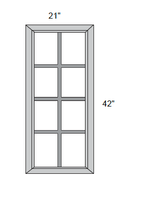 JAR Raised - Mullion Style Glass Single Door