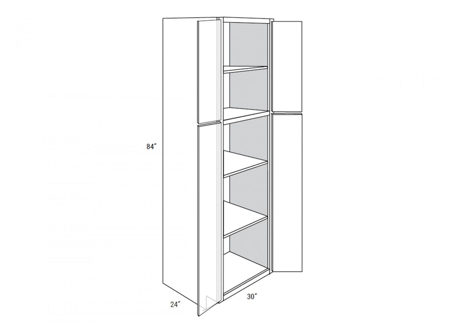 California - Tall 4 Doors Pantry W/ Butt Doors
